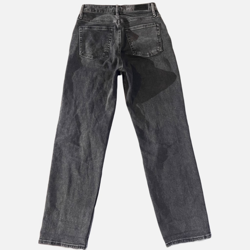 Hollister Womens Ultra High Rise Straight Leg Jeans Black Distressed Size 26 3